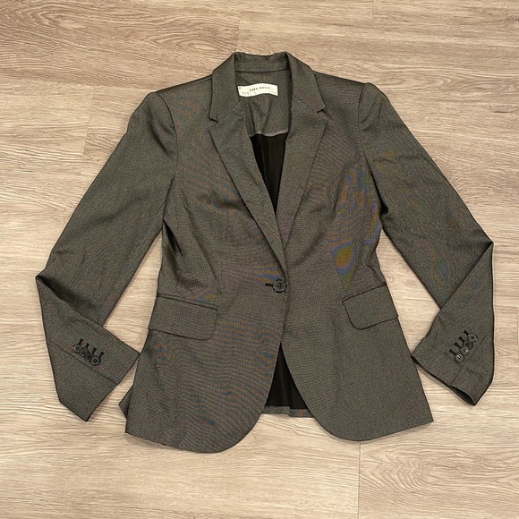 Zara shiny cinched waist blazer Sz Small - Picture 3 of 9